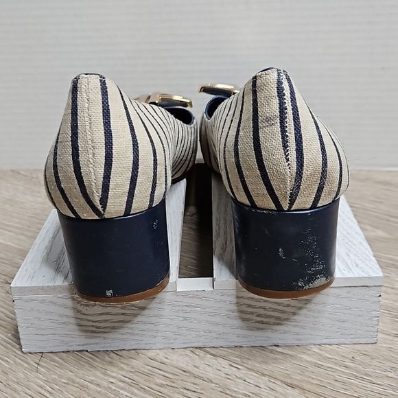 Tory Burch mirror pumps, size 10M, navy/white - Picture 4 of 7